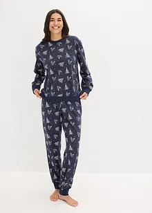 Pyjama van katoen met een glanzend dessin, bonprix