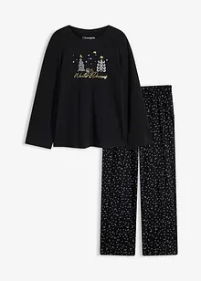 Pyjama van puur katoen met glitterprint, bonprix
