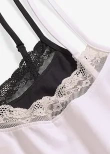 Hemd met biologisch katoen en kant (set van 2), bonprix