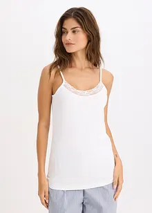 Hemd met biologisch katoen en kant (set van 2), bonprix