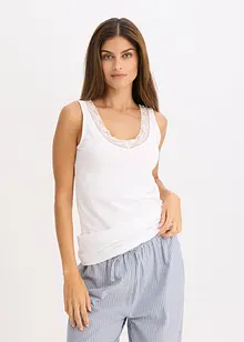 Hemd met biologisch katoen en kant (set van 2), bonprix