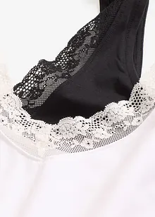 Hemd met biologisch katoen en kant (set van 2), bonprix