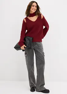 Grof gebreide trui met cut-outs, bonprix