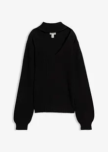 Grof gebreide trui met cut-outs, bonprix