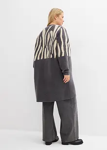 Lang gebreid vest met zebraprint, bonprix