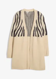 Lang gebreid vest met zebraprint, bonprix