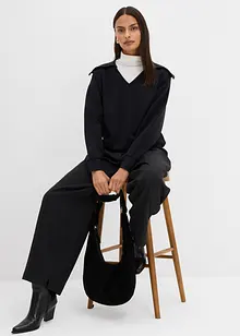 Sweater met een brede kraag in een viscosemix, bonprix