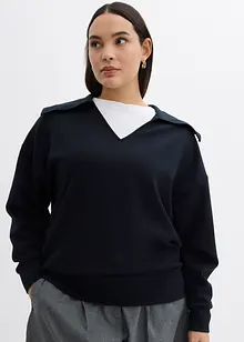 Sweater met een brede kraag in een viscosemix, bonprix