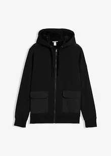 Sweatvest met capuchon en teddy voering, bonprix