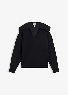 Sweater met een brede kraag in een viscosemix, bonprix