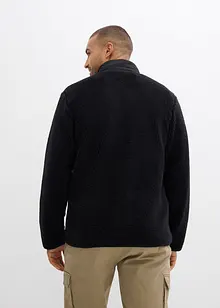 Teddyfleece jas met geweven rand en opstaande kraag, bonprix