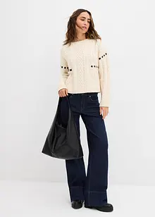 Grof gebreide trui met kabelpatroon, bonprix