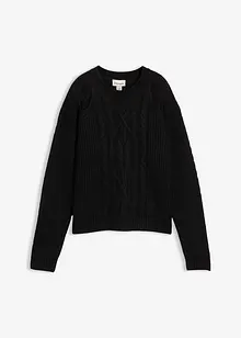 Grof gebreide trui met kabelpatroon, bonprix