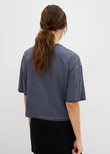 T-shirt met glittersteentjes van puur katoen, bonprix