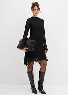 Kanten jurk met puntige onderrand, bonprix