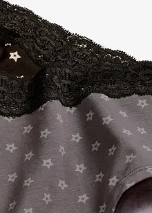 Maxi hipster (set van 4) met kant en biologisch katoen, bonprix