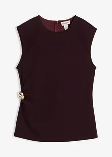 Top van crêpe met decoratieve gesp, bonprix