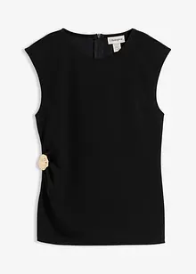 Top van crêpe met decoratieve gesp, bonprix