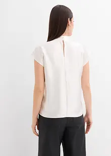 Blousetop van satijn met halfhoge kraag, bonprix