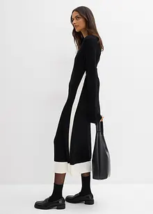 Gebreide jurk in een viscosemix met contrasterende details, bonprix