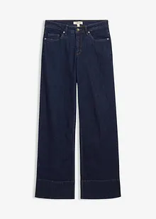 Wide leg jeans met biologisch katoen, mid waist, bonprix