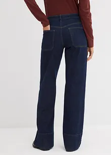 Wide leg jeans met biologisch katoen, mid waist, bonprix