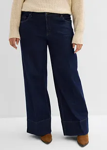 Wide leg jeans met biologisch katoen, mid waist, bonprix