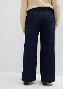 Wide leg jeans met biologisch katoen, mid waist, bonprix