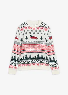 Fijngebreide trui met kerstmotieven, bonprix