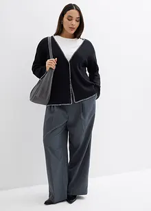 Gebreide vest van wolmix met contrasterende details, bonprix