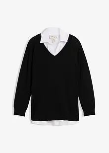 Zwangerschapstrui met een mouwloze blouse van biologisch katoen, bonprix