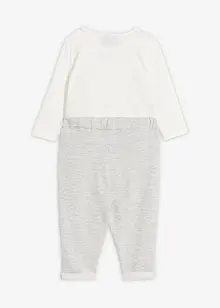 Feestelijk setje met romper, vlinderdas en broek van puur biologisch katoen (3-delig setje), bonprix