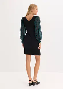 Aansluitende mini-jurk met cut-outs aan de mouwen, bonprix