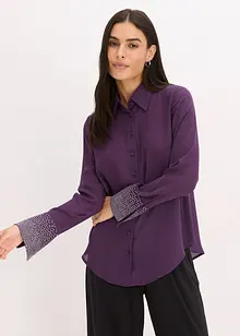 Overhemdblouse met glittersteentjes, bonprix