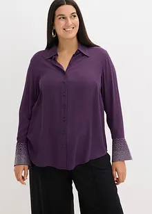 Overhemdblouse met glittersteentjes, bonprix