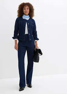 Loose straight jeans comfortabele tailleband met strass, bonprix