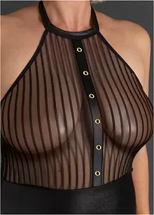 Sexy halter jurk in wetlook, bonprix