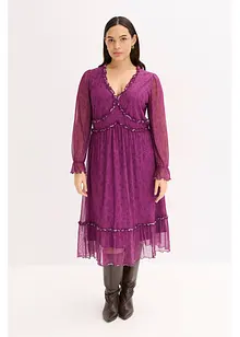 Jersey midi jurk van mesh, bonprix