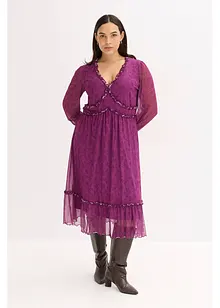 Jersey midi jurk van mesh, bonprix