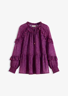 Chiffon blouse met ruches, bonprix