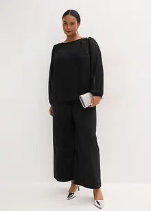 Chiffon blouse met strass, bonprix