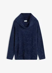 Oversized fluffy trui met een col, bonprix