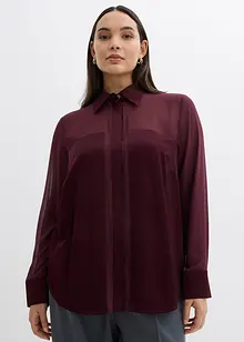 Overhemdblouse met inzetstuk van satijn, bonprix