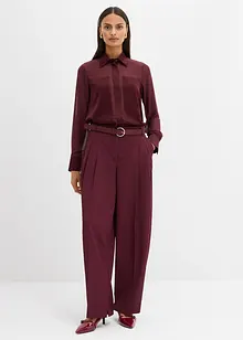 Overhemdblouse met inzetstuk van satijn, bonprix