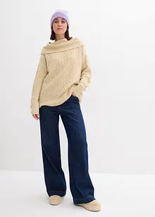 Grof gebreide trui met kabelpatroon, bonprix