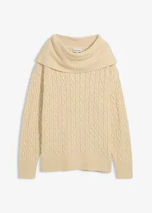 Grof gebreide trui met kabelpatroon, bonprix