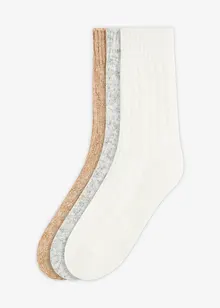 Sokken met kabelpatroon (set van 3), bonprix