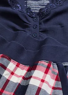 Pyjama met geribd shirt en knoopsluiting, bonprix