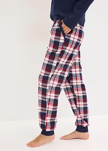 Pyjama met geribd shirt en knoopsluiting, bonprix