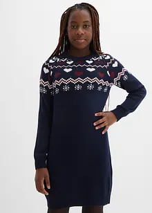 Gebreide meisjes jurk met Noors patroon, bonprix